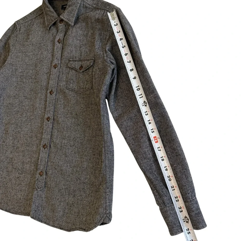J. Crew Jeans J6129 Wool Blend Grey Button Up Men‎ Long Sleeve Shirt Sz M #467
